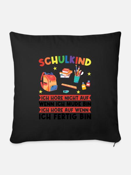 Schulkind Einschulung Schulkinder Geschenk - Sofakissenbezug 45 x 45 cm - Schwarz