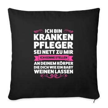 Krankenpfleger Beruf Pfleger Geschenk - Sofakissenbezug 45 x 45 cm - Schwarz - Vorne