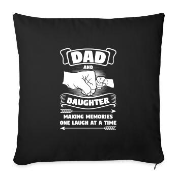 Tochter Vater Tochter Vater von Tochter Geschenk - Sofakissenbezug 45 x 45 cm - Schwarz - Vorne