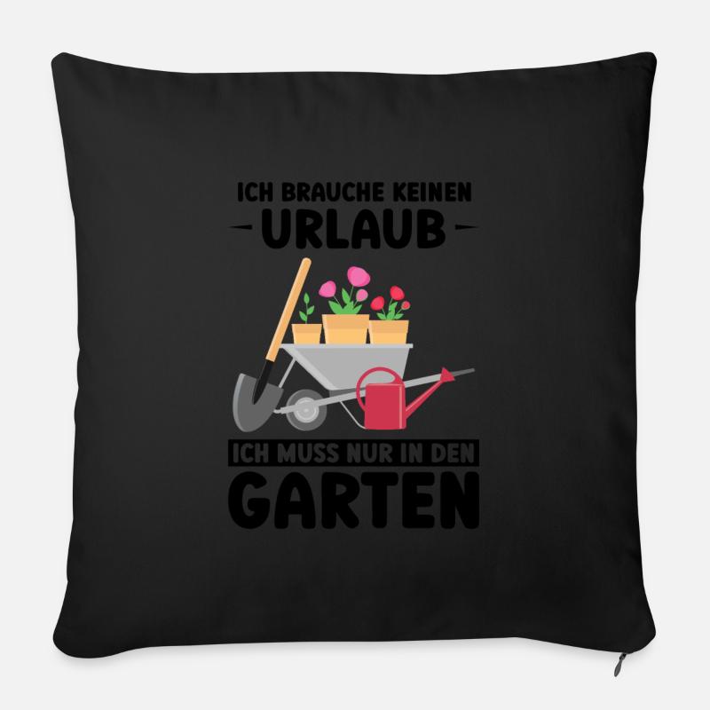 Garten Pflanze Gartenarbeit Geschenk - Sofakissenbezug 45 x 45 cm - Schwarz