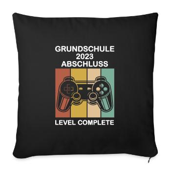 Grundschule Abschluss 2023 Gymnasium Geschenk - Sofakissenbezug 45 x 45 cm - Schwarz - Vorne