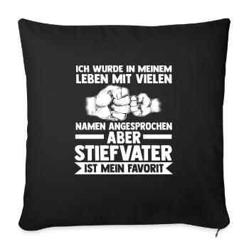 Bruder & Onkel Familie Bruder Geschenk - Sofakissenbezug 45 x 45 cm - Schwarz - Vorne