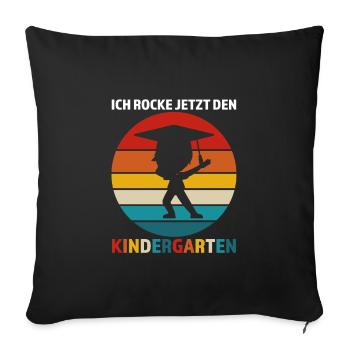 Kindergarten Anfang Kindergartenkind Geschenk - Sofakissenbezug 45 x 45 cm - Schwarz - Vorne