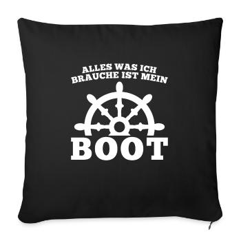 Boot Kapitän booten Geschenk - Sofakissenbezug 45 x 45 cm - Schwarz - Vorne