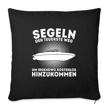 Boot Kapitän booten Geschenk - Sofakissenbezug 45 x 45 cm - Schwarz - Vorne