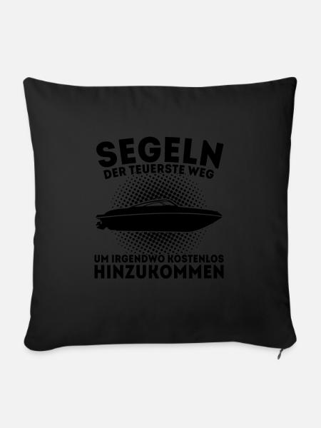 Boot Kapitän booten Geschenk - Sofakissenbezug 45 x 45 cm - Schwarz