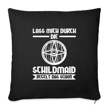 Schildmaid Wikinger Nordische Kriegerin Geschenk - Sofakissenbezug 45 x 45 cm - Schwarz - Vorne