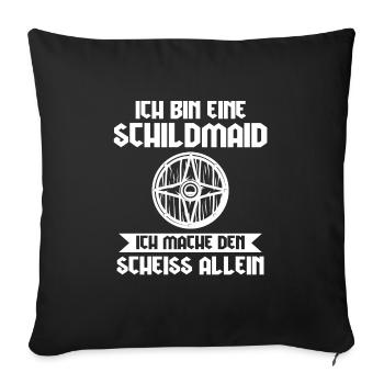 Schildmaid Wikinger Wikinger Prinzessin Geschenk - Sofakissenbezug 45 x 45 cm - Schwarz - Vorne