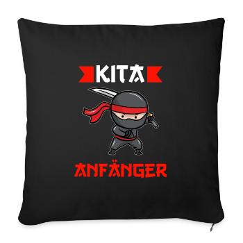 Kita Anfänger Ninja Kita-Anfang Geschenk - Sofakissenbezug 45 x 45 cm - Schwarz - Vorne