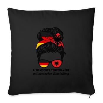 Deutsche Albanerin Deutsch Geschenk - Sofakissenbezug 45 x 45 cm - Schwarz - Vorne