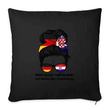 Deutsche Kroatin Deutsch Geschenk - Sofakissenbezug 45 x 45 cm - Schwarz - Vorne