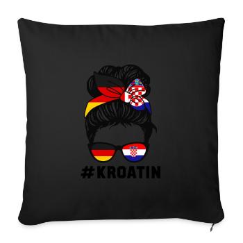 Deutsche Kroatin Deutsche Flagge Geschenk - Sofakissenbezug 45 x 45 cm - Schwarz - Vorne
