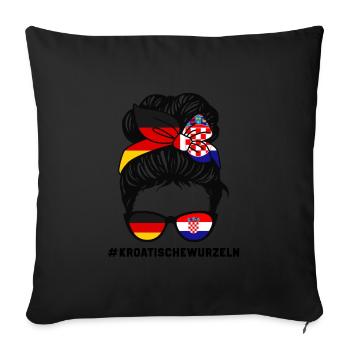 Deutsche Kroatin Kroatisch Geschenk - Sofakissenbezug 45 x 45 cm - Schwarz - Vorne