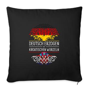 Deutsch Kroatisch Kroatien Geschenk - Sofakissenbezug 45 x 45 cm - Schwarz - Vorne