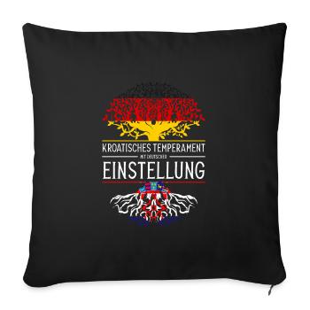 Deutsch Kroatisch Kroatien Geschenk - Sofakissenbezug 45 x 45 cm - Schwarz - Vorne