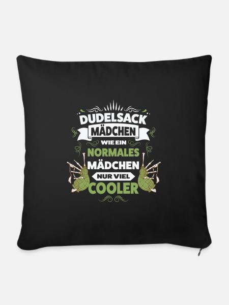 Dudelsack Mädchen Dudelsack Mädchen Geschenk - Sofakissenbezug 45 x 45 cm - Schwarz
