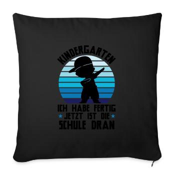 Schulkind Dabbing Schulbeginn Geschenk - Sofakissenbezug 45 x 45 cm - Schwarz - Vorne