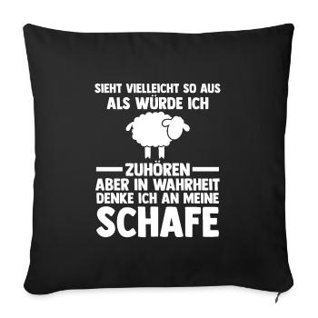 Schaf Landwirt Schafhalter Geschenk - Sofakissenbezug 45 x 45 cm - Schwarz - Vorne