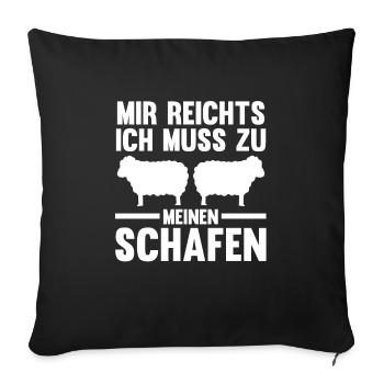 Schaf Landwirt Schafhalter Geschenk - Sofakissenbezug 45 x 45 cm - Schwarz - Vorne