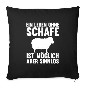 Schaf Landwirt Schafe Geschenk - Sofakissenbezug 45 x 45 cm - Schwarz - Vorne