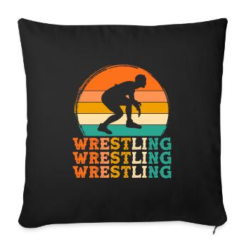 wrestl Retro-Design wrestl Geschenk - Sofakissenbezug 45 x 45 cm - Schwarz - Vorne