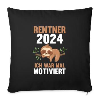 Rentner 2024 Faultier Rentner Geschenk - Sofakissenbezug 45 x 45 cm - Schwarz - Vorne