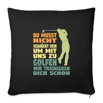 Golfspieler Sport Golfsport Geschenk - Sofakissenbezug 45 x 45 cm - Schwarz - Vorne