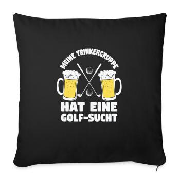 Golfspieler Bier Golfspieler Geschenk - Sofakissenbezug 45 x 45 cm - Schwarz - Vorne