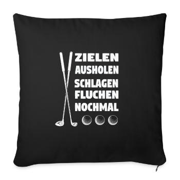 Golfspieler Sport Golfsport Geschenk - Sofakissenbezug 45 x 45 cm - Schwarz - Vorne