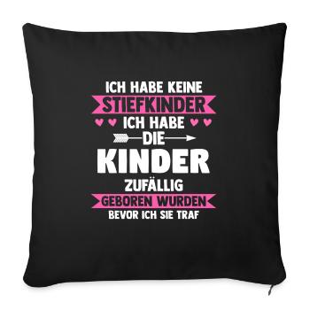 Stiefmama Familie Stiefmutter Geschenk - Sofakissenbezug 45 x 45 cm - Schwarz - Vorne