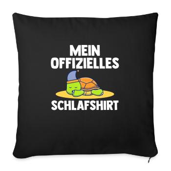 Schlafshirt Schildkröte Schlafanzug Geschenk - Sofakissenbezug 45 x 45 cm - Schwarz - Vorne