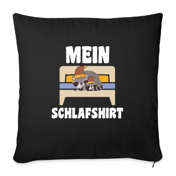 Schlafanzug Waschbär Waschbären Geschenk - Sofakissenbezug 45 x 45 cm - Schwarz - Vorne