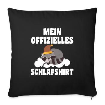 Schlafanzug Waschbär Waschbären Geschenk - Sofakissenbezug 45 x 45 cm - Schwarz - Vorne
