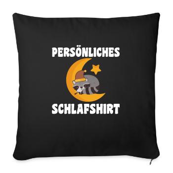 Schlafanzug Waschbär Waschbären Geschenk - Sofakissenbezug 45 x 45 cm - Schwarz - Vorne