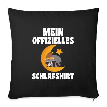 Schlafanzug Waschbär Schlafshirt Geschenk - Sofakissenbezug 45 x 45 cm - Schwarz - Vorne