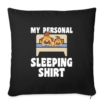 Schlafanzug Mops Schlafshirt Geschenk - Sofakissenbezug 45 x 45 cm - Schwarz - Vorne