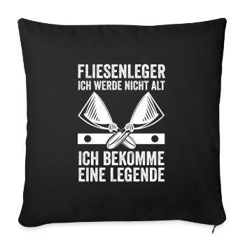 Fliesenleger Beruf Plattenleger Geschenk - Sofakissenbezug 45 x 45 cm - Schwarz - Vorne