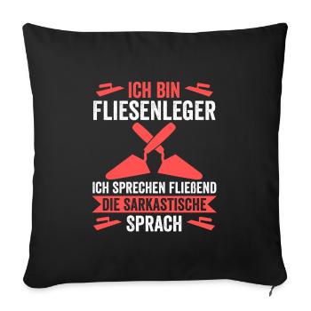 Fliesenleger Beruf Plattenleger Geschenk - Sofakissenbezug 45 x 45 cm - Schwarz - Vorne