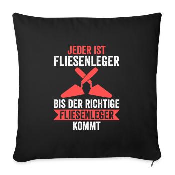 Fliesenleger Beruf Plattenleger Geschenk - Sofakissenbezug 45 x 45 cm - Schwarz - Vorne
