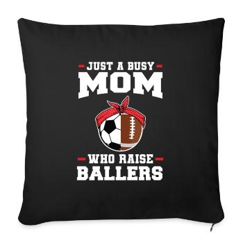 baller fussball baller Geschenk - Sofakissenbezug 45 x 45 cm - Schwarz - Vorne