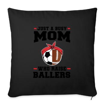 baller fussball baller Geschenk - Sofakissenbezug 45 x 45 cm - Schwarz - Vorne