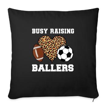 baller fussball baller Geschenk - Sofakissenbezug 45 x 45 cm - Schwarz - Vorne
