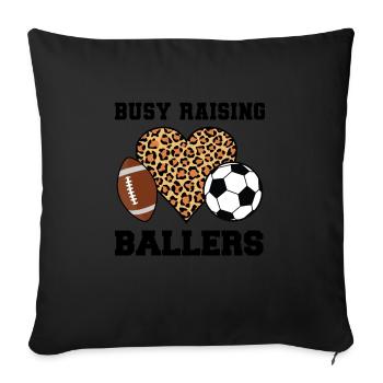 baller fussball baller Geschenk - Sofakissenbezug 45 x 45 cm - Schwarz - Vorne