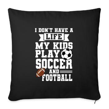 baller fussball baller Geschenk - Sofakissenbezug 45 x 45 cm - Schwarz - Vorne