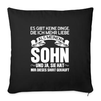 Sohn Eltern Sohn & Papa Geschenk - Sofakissenbezug 45 x 45 cm - Schwarz - Vorne
