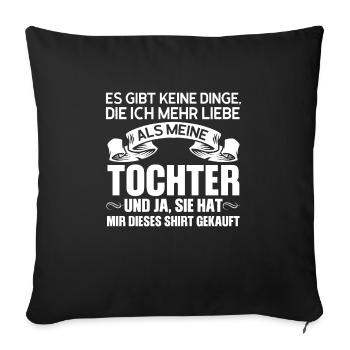 Tochter Eltern Tochter & Papa Geschenk - Sofakissenbezug 45 x 45 cm - Schwarz - Vorne