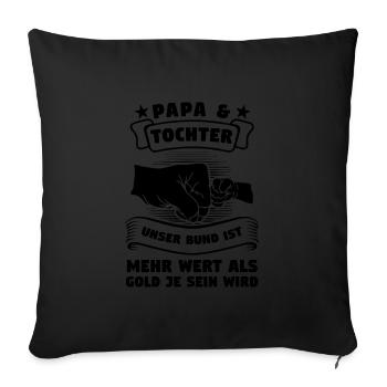 Papa & Tochter Familie Tochter Geschenk - Sofakissenbezug 45 x 45 cm - Schwarz - Vorne