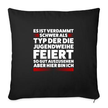Jugendweihe Jugend Teenager Feier Geschenk - Sofakissenbezug 45 x 45 cm - Schwarz - Vorne