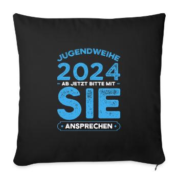 Jugendweihe 2024 Jugend Jugendfeier 2024 Geschenk - Sofakissenbezug 45 x 45 cm - Schwarz - Vorne