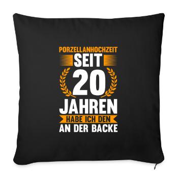 20 Jahre Ehe Ehefrau Ehepaar Geschenk - Sofakissenbezug 45 x 45 cm - Schwarz - Vorne